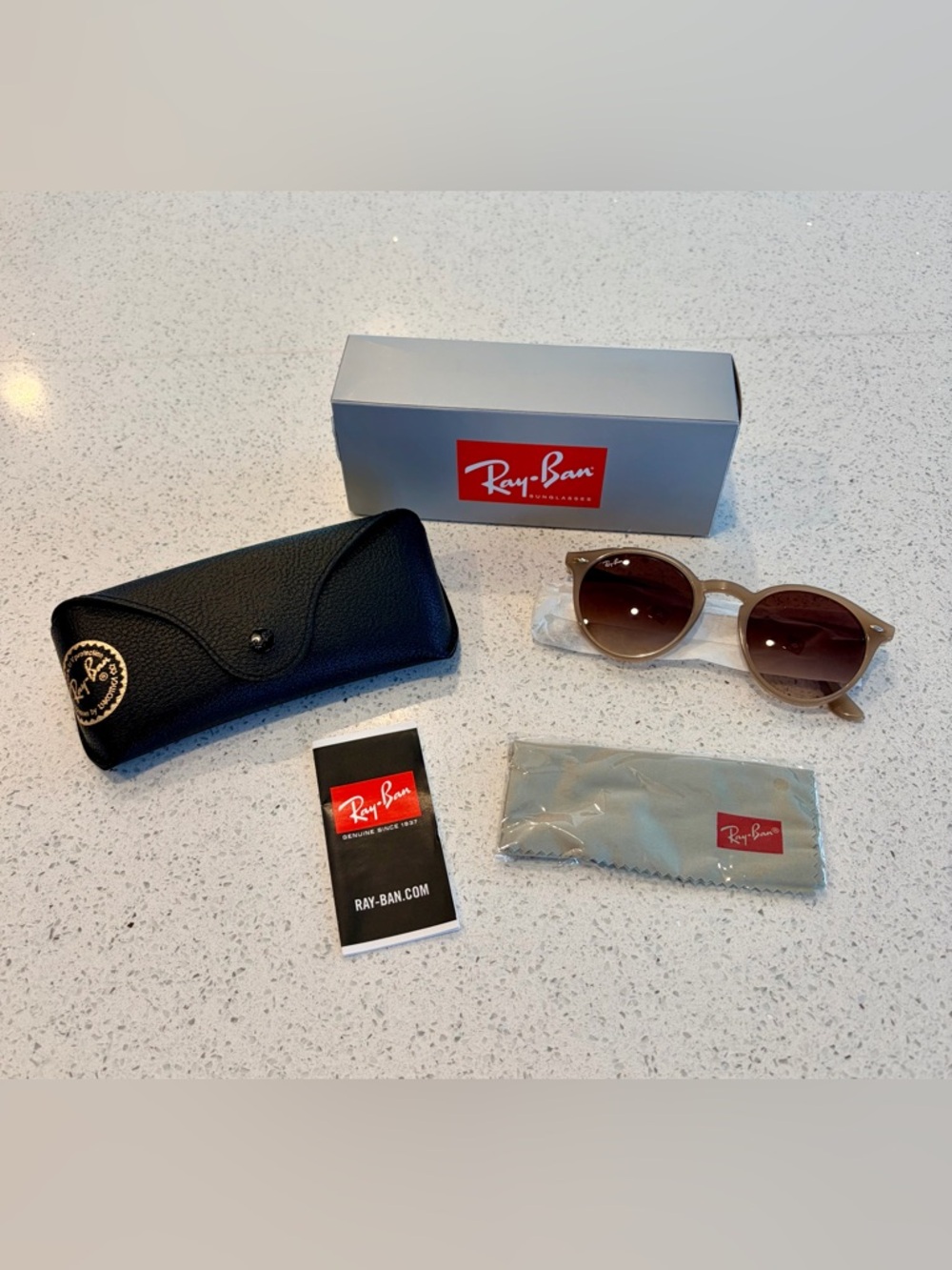 Ray-Ban RB2180 Sunglasses in Beige with Brown Lens, NWT
